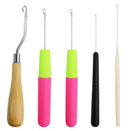 5PCS Latch Hook, Different Sizes Small Crochet Hooks Needle for Braid Hair, Scarf Carpet Making and Other Crafts