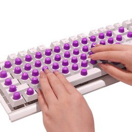 Majeree Keyboard Sticker for Long Nails with Letters: Keyboard Bubbles for Long Nails - Reusable Adhesive Protective Type Long Nail Keyboard Stickers for Desktop (64 Pcs - Purple)