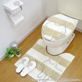 OKA (OKA) Uchineko Toilet Seat Cover, Custom Fit for O-Shaped Seats, White (Thick, Cute, Stylish, Cat)