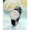 CIVO Ladies Watches Black Leather: Strap Analogue Watches for Women