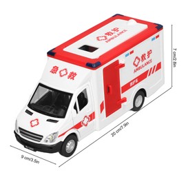 Ambulance Toy, Rescue Ambulance, Friction Power, Light and Sound, Kids Toy, Car, Emergency Vehicle, Push and Play Pretend Play