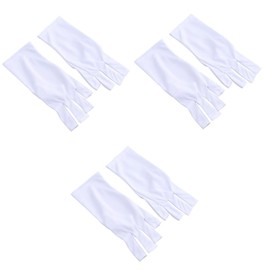 Healeved 3pairs Uv Nail Light Lamp Half-finger Gloves Manicure Glove Uv Shield for Hand Protection for Girlfriend Mother