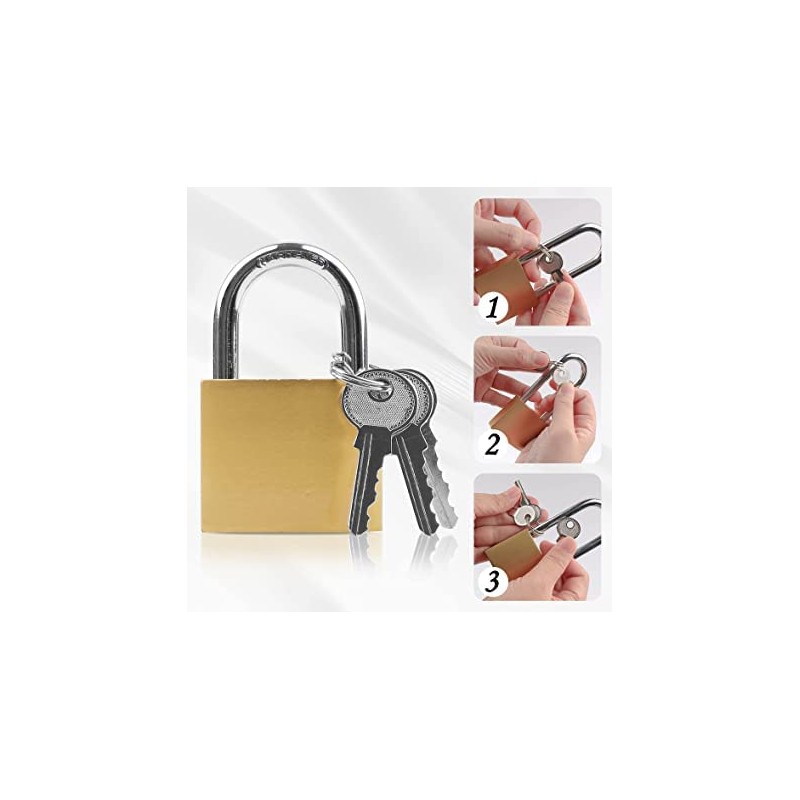 Lamondre 4 Padlocks 32mm Padlock, Small Padlock with Keys, Mini