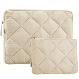 Landici 14-15 inch Puffy Laptop Sleeve Case[Accessory Pouch] for Men Women, Shockproof Notebook Cover Bag Compatible with Macbook Pro M2/M1, New Macbook Air 15,15 Surface Laptop 5/4,Dell XPS 15