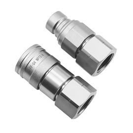 GLOCRORET 3/4" NPT Skid Steer Flat Face Hydraulic Quick Connect Couplers with Dust Caps