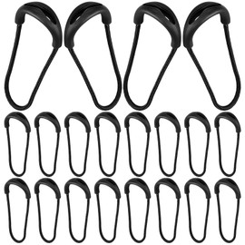 XunYee 20-Piece #13 U-Shaped PVC-Coated Nylon Zipper Pulls - Large Black Replacement Tabs for Tactical Backpacks, EDC Pouches & Luggage
