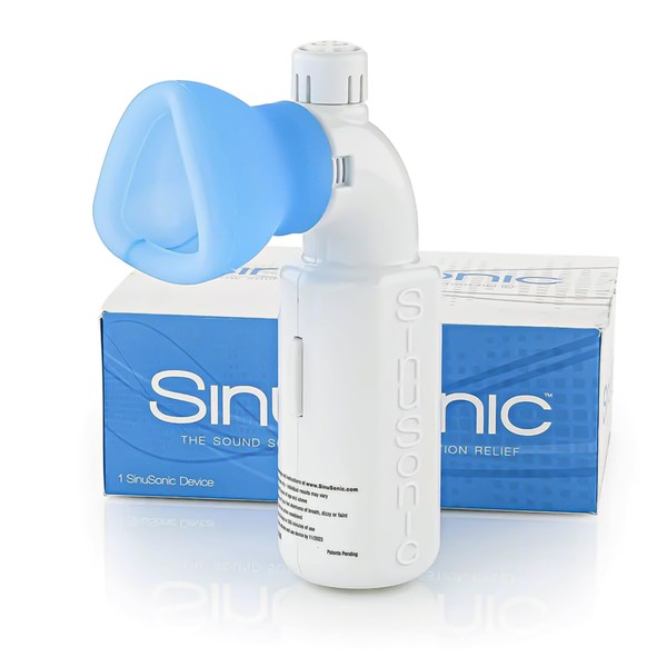 SinuSonic Nasal Congestion Relief Device, 6-Month Life Cycle — Clinically Proven for Sinus Pressure Relief with Acoustic Vibration & Light Pressure — Nasal Decongestant for Allergies & Stuffy Nose