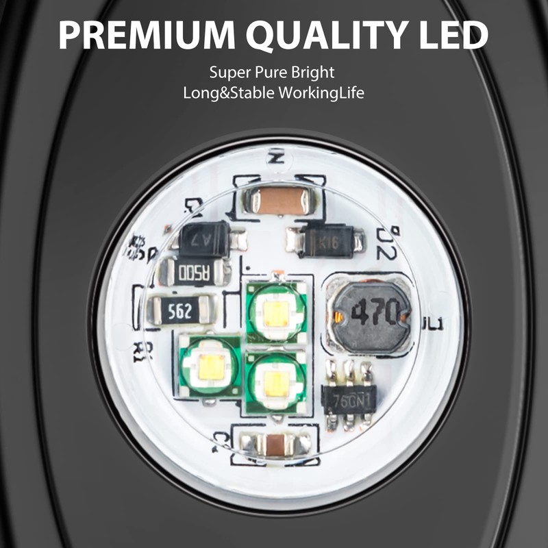 YONEDA Rock Lights for Trucks(8 Pods White with 11yd Wire)