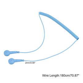 sourcing map ESD Grounding Cable Cord 180cm/71 Inch Long,Anti-Static Ground Wire Cable Double Buckle for Eliminate Conductor Electrostatic,Pack of 1(Blue)