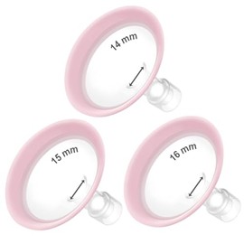 Maymom MyFit Flanges Pano Goldie Pack 14 15 16 mm Compatible with Medela Breast Pumps and Maymom Wide Base and Narrow Base Connectors
