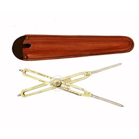 Sanahill Solid Brass Proportional Divider 12 inch Survey Engineering Drafting Artist Tool with Leather Case, Golden, M