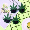 5 pares de gafas de marihuana con purpurina para disfraz