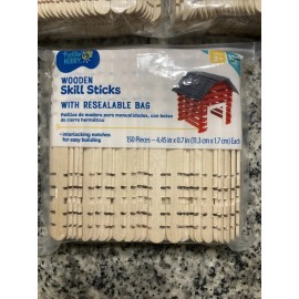 Hello Hobby 3 Packs Of 150 = 450 Wooden Skill Sticks Hello Hobby STEM DIY Design Resealable