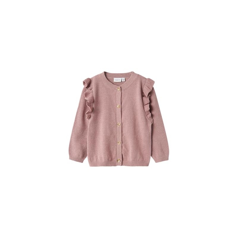 NAME IT Girls' Nmfabinne LS Knit Card Noos Cardigan, mauve