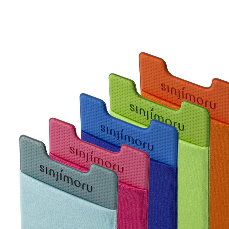 Sinjimoru Pocketbook Type Card Holder, Back Adherent Card Storage Case,