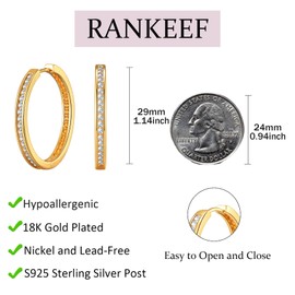 Gold Hoop Earrings For Women S925 Sterling Silver Gold Huggie Hoop Earrings Gold Chunky Hoop Earrings Hypoallergenic Teardrop Earrings Oval Hoop Earrings Gold Thick Hoop Earrings For Women