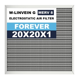 20x20x1 Reusable Air Filter, Electrostatic, Washable Lasts a Lifetime, Breathe Fresher Air in Home and Office HVAC AC Furnace Systems, Merv 8 (Actual Size: 19.75x19.75x1 Inch)