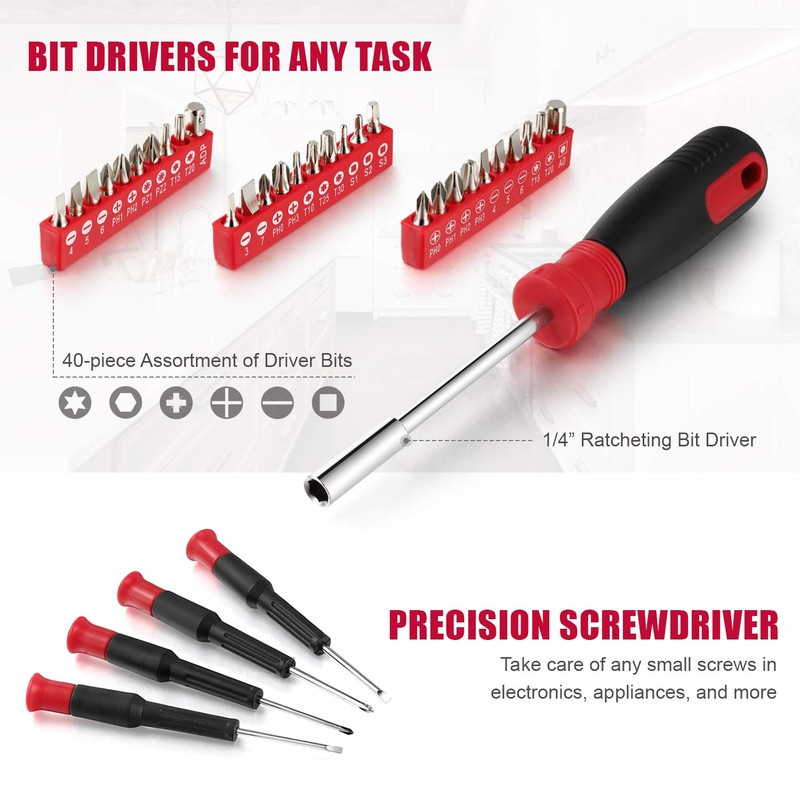 Eastvolt 128-Piece Home Repair Tool Set, Tool Sets for Homeowners,