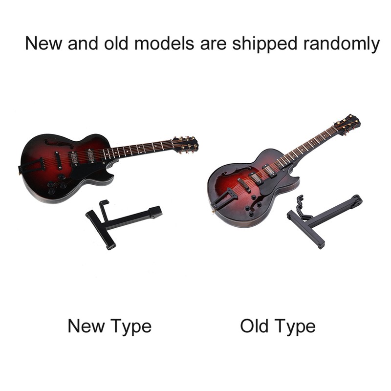 5.5in Classic Miniature Guitar Replica with Stand and Case Instrument