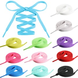 WILLBOND 12 Pairs 40 Inch Colored Flat Shoe Laces Athletic Shoelaces Replacements for Sneakers