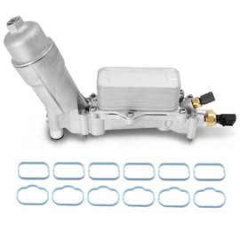 Upgrade Full Aluminum Engine Oil Filter Housing Oil Cooler Kit with Gaskets & Sensors Compatible with 2011-2016 Chrysler 200/300 Dodge Charger Avenger Journey Wrangler Ram Promaster 3.6L