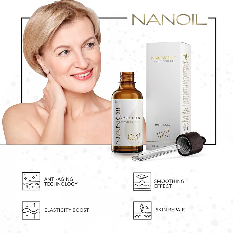 Nanoil Facial Serum with Collagen - Smoothing Rejuvenating Anti-Ageing Serum