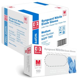 INTCO Basic Nitrile Exam Gloves, Medical Gloves Disposable Latex Free Powder-Free For Exam, Food Prep Cleaning, Medium Case of 1000, M, NGPF7002