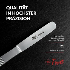 Fysell Cooking Tweezers 30.5 cm Extra Long for Cooking, Grilling & Baking - Stainless Steel Barbecue Tweezers - Kitchen Tweezers for Decorating, Serving & Turning - Dishwasher Safe Meat Tweezers