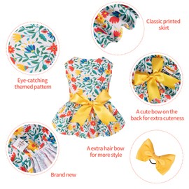 CuteBone Dog Mesh Dress Puppy Sundress Pet Outfit Summer Fashion for Small Dogs Girl Cat Clothes BF20M