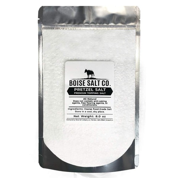 Boise Salt Co. Pretzel Salt – 8 Ounce Resealable Standup Pouch (8 oz)