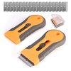 Razor Blade Scraper, 2 Pcs Plastic Retractable Razor Scraper with 40 Pcs Steel Scraper Blades for Glass Cooktop Windows