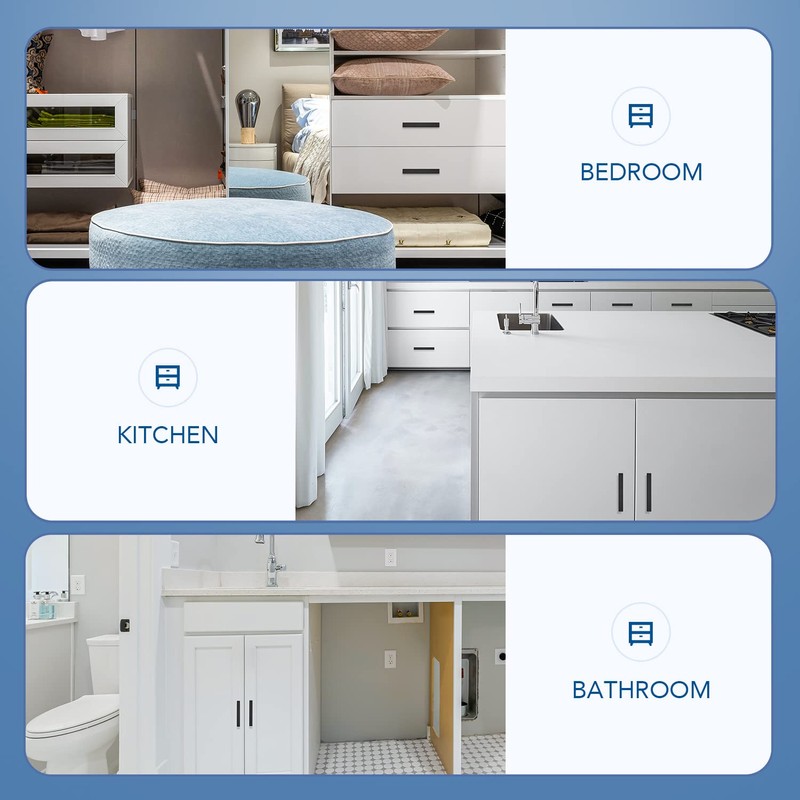 Ravinte 10 Pack Black Cabinet Pulls 4 Inch Square Cabinet