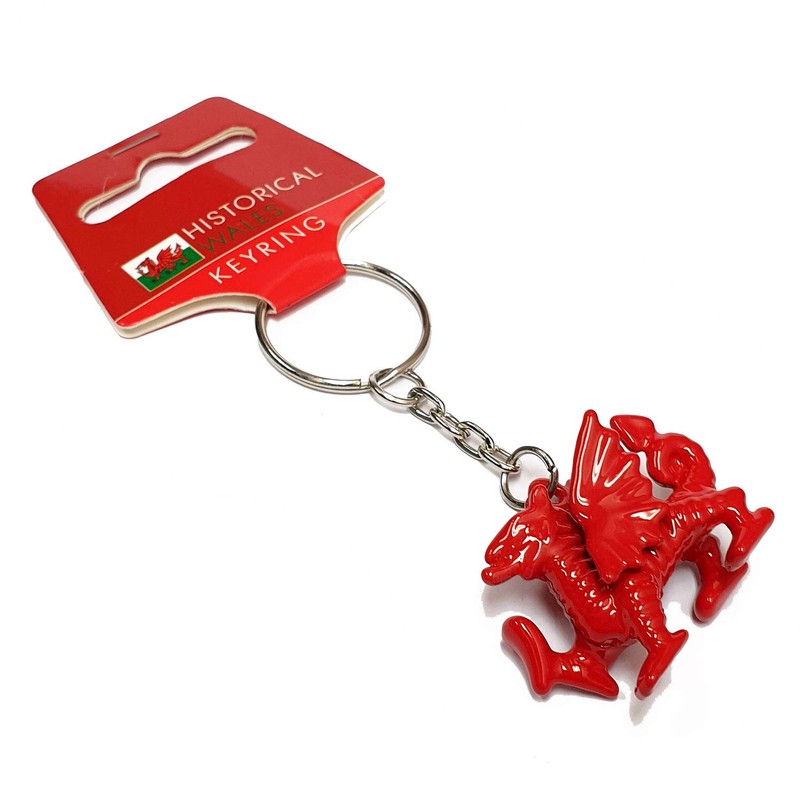 Welsh Wales Red Dragon Metal Keyring Key Ring