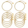 UMAOKANG 10PCS Lip Chains Bracelet for Jewelry Making Gold Plated