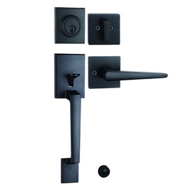 NEWBANG HARDWARE Traditional Style Keyed Entry Door Handleset with Lever Handle in Matte BlackZSCYMDHST2010DB Keyed Entry Handleset