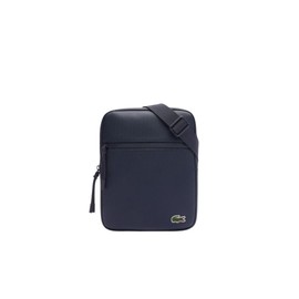 Lacoste Mens Medium LCST Zippered Petit Piqué Crossover Bag, Navy Eclipse, One Size