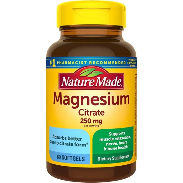 Natura Made Magnesium Citrate 250 Mg Magnesio 60 Softgels Sabor