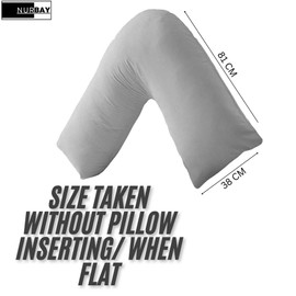 NURBAY V Pillowcase cover 100% Polycotton V pillow case cover - Neck & Back Support Orthopaedic Pregnancy Nursing V shaped Pillowcase cover only - Envelope Closure (Gray)