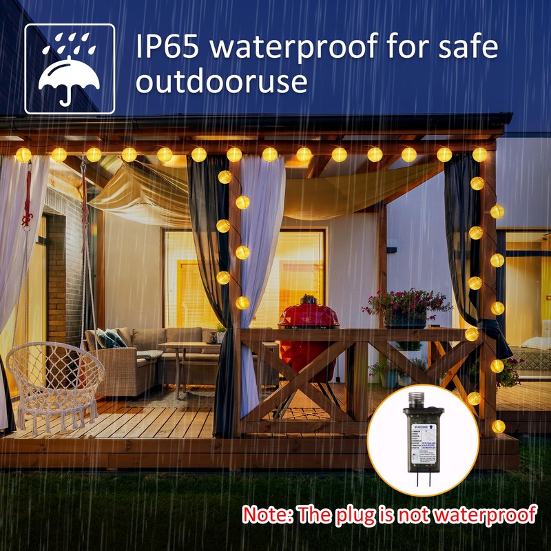 StarryEver Lantern String Lights Outdoor Plug in, 40Ft Connectable Warm