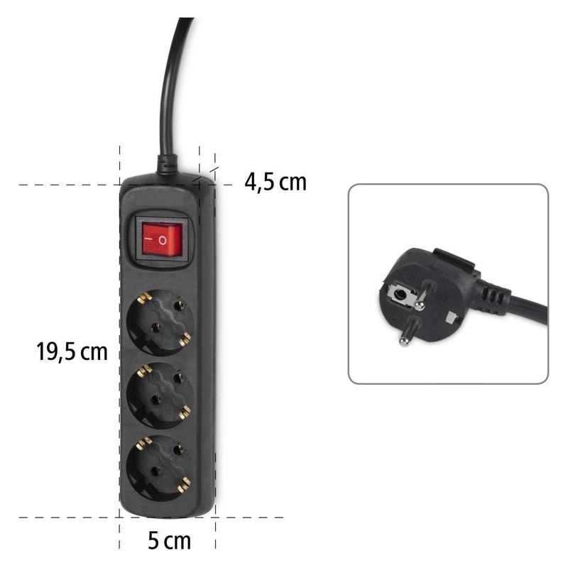 Hama Set of 2 3-Way Power Strip (2x Multiple Sockets