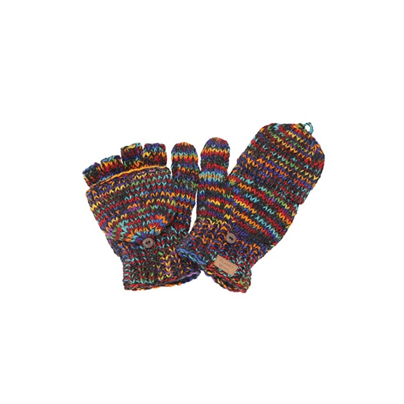 GURU SHOP Nepal Hand Knitted Gloves, Folding Gloves, Wool Gloves