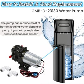 GMB-D-23130 1.2L/min Water Dispenser Water Pump Compatible with Midea Avalon Primo Brio Bottom Loading Bottled Water Cooler Dispenser, Replaces DP005A2 Bottom Loading Bottled Water Cooler Dispenser