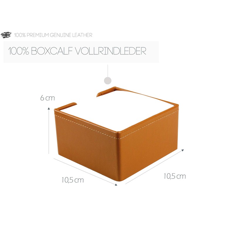 DELMON VARONE - Premium Leather Boxcalf Brown Note Box with