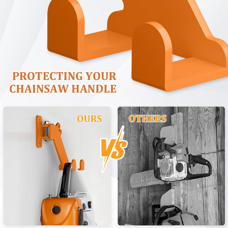 Chainsaw Hanger, 3-in-1 Chainsaw Wall Mount Adjustable Screws for Variety