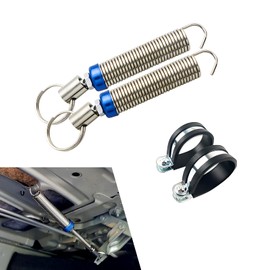 Jewkot 2 PCS Automatic Car Trunk Lift, Full-thread Screw Adjustment Anti-breakage Cone-shaped Limit Trunk Spring Lift with Fixed Clamp, Connected to Replacement Parts, Fits for Most Models (Silver)