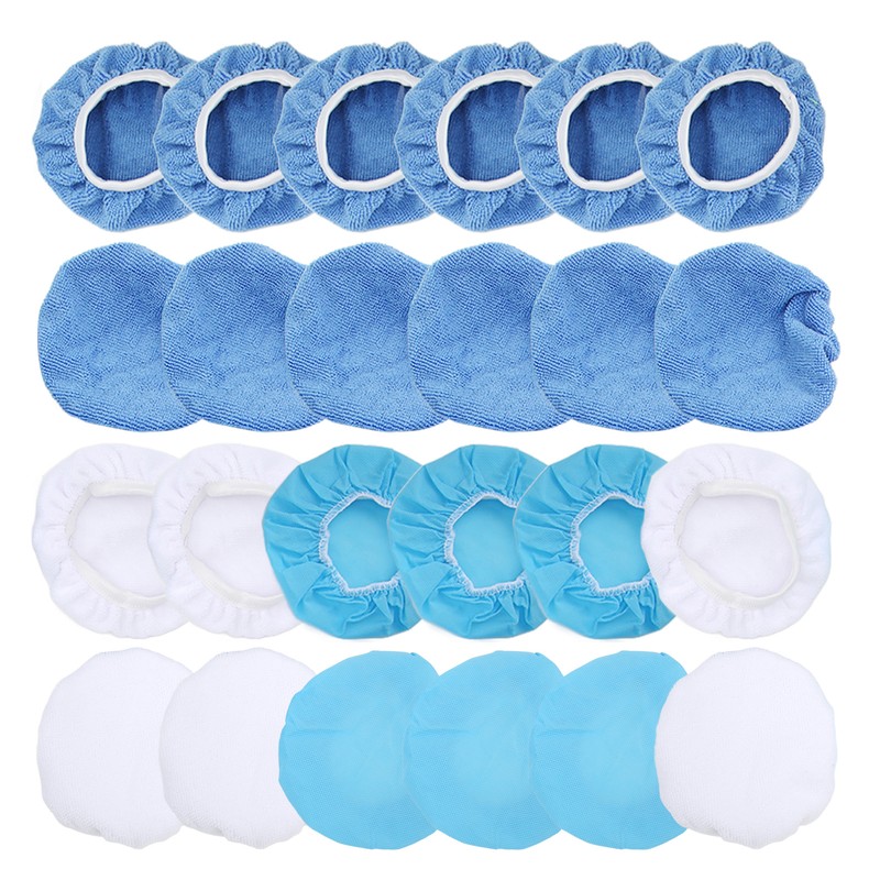 24 Packs Polishing Bonnet 6in/150mm Microfiber Nonwoven Cotton Buffing Pads