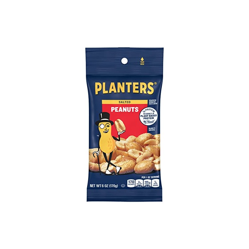 PLANTERS Salted Peanuts, 6 oz. bag (12-Pack)