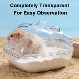 Wallspet Hamster Bathtub, Sand Bath Container Transparent Hamster Bathroom with Scoop - Leakproof & Easy to Clean for Dwarf Hamsters, Gerbils (L)