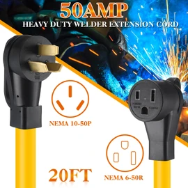 Tellegloww 20FT 30Amp to 50Amp Welder Adapter Cord, NEMA 10-30P Male to 6-50R Female 30Amp 3 Prong Dryer to 50Amp 3 Prong Welder Plasma Cutter Power Adapter, STW 10 AWG/3C, ETL Listed