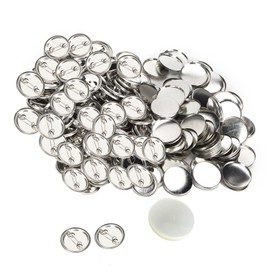 QANYEGN 100Pcs Blank Pin Buttons, Round Button Making Supplies, Metal Button Pin Badge for Crafts, Gifts, Badges, Souvenirs, DIY Brooches (32mm)